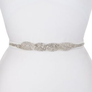 Embellished white wedding belt
